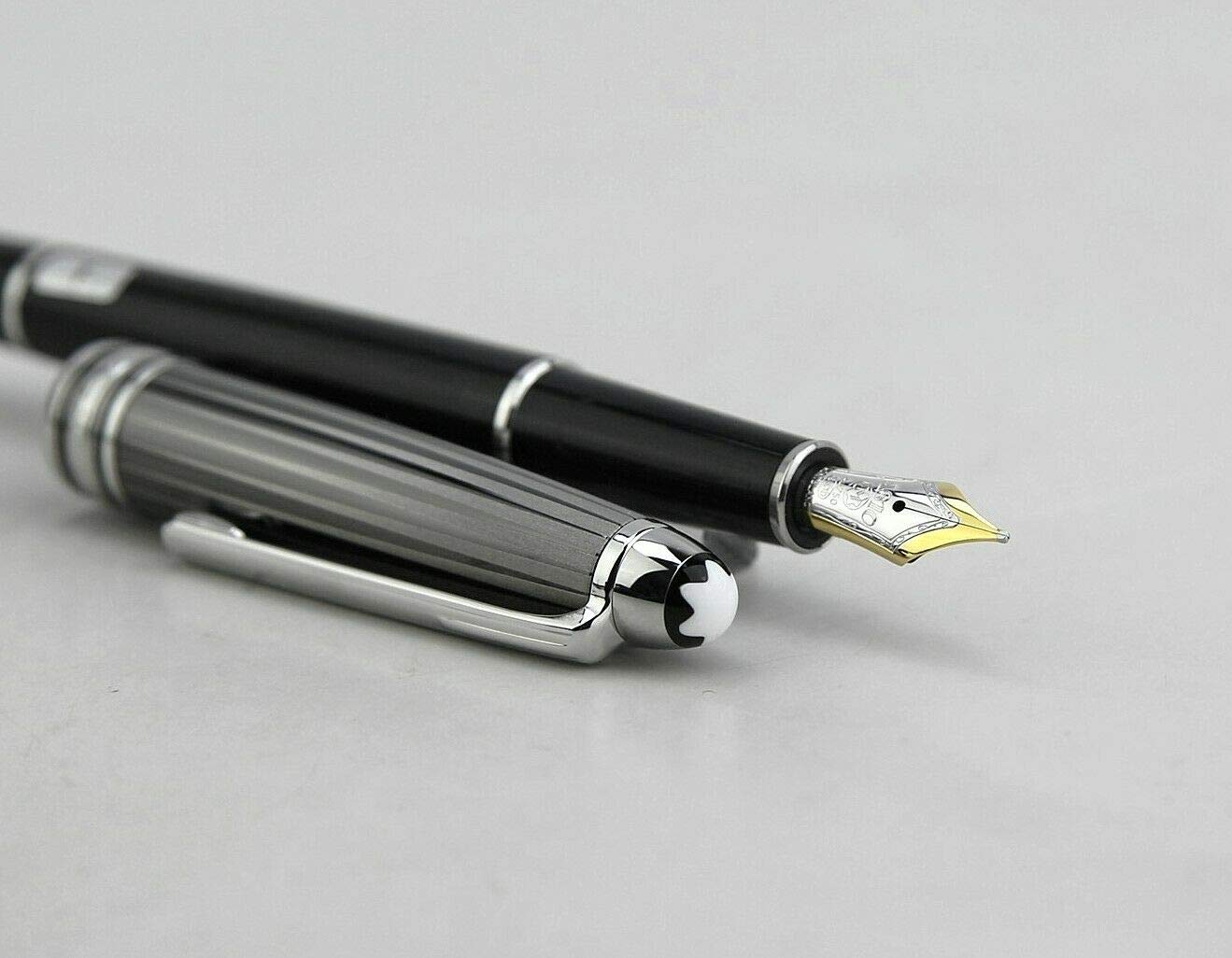 Amazon | モンブラン ブラック&ホワイト 万年筆 144 ソリティア ドゥー